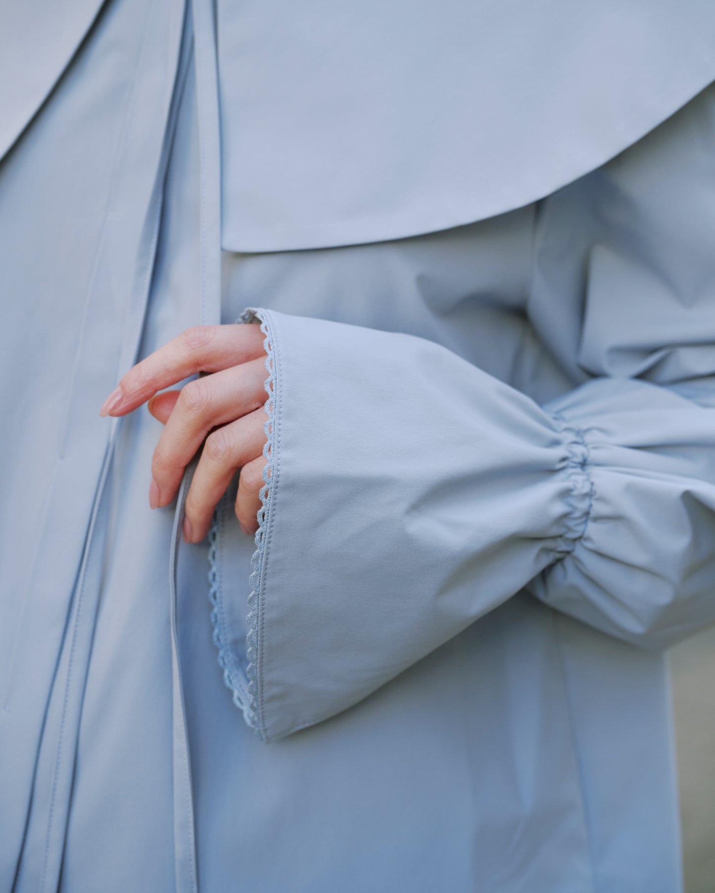 LAYERED COLLAR BLOUSE/BLUE