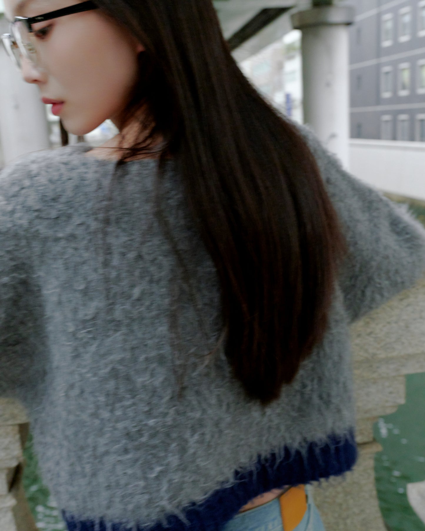 SHAGGY BICOLOR KNIT/BLUE