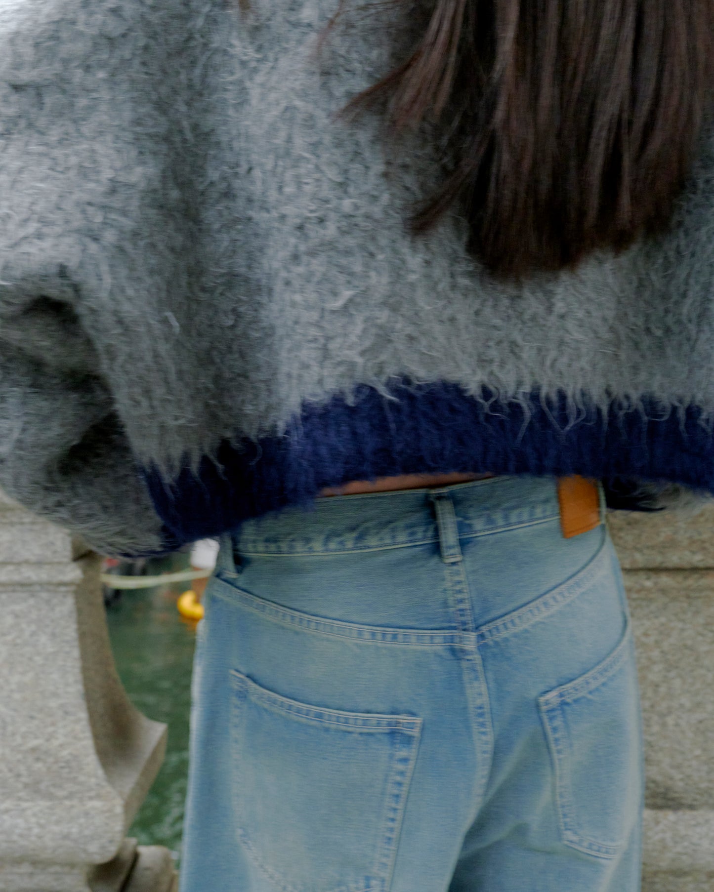 SHAGGY BICOLOR KNIT/BLUE