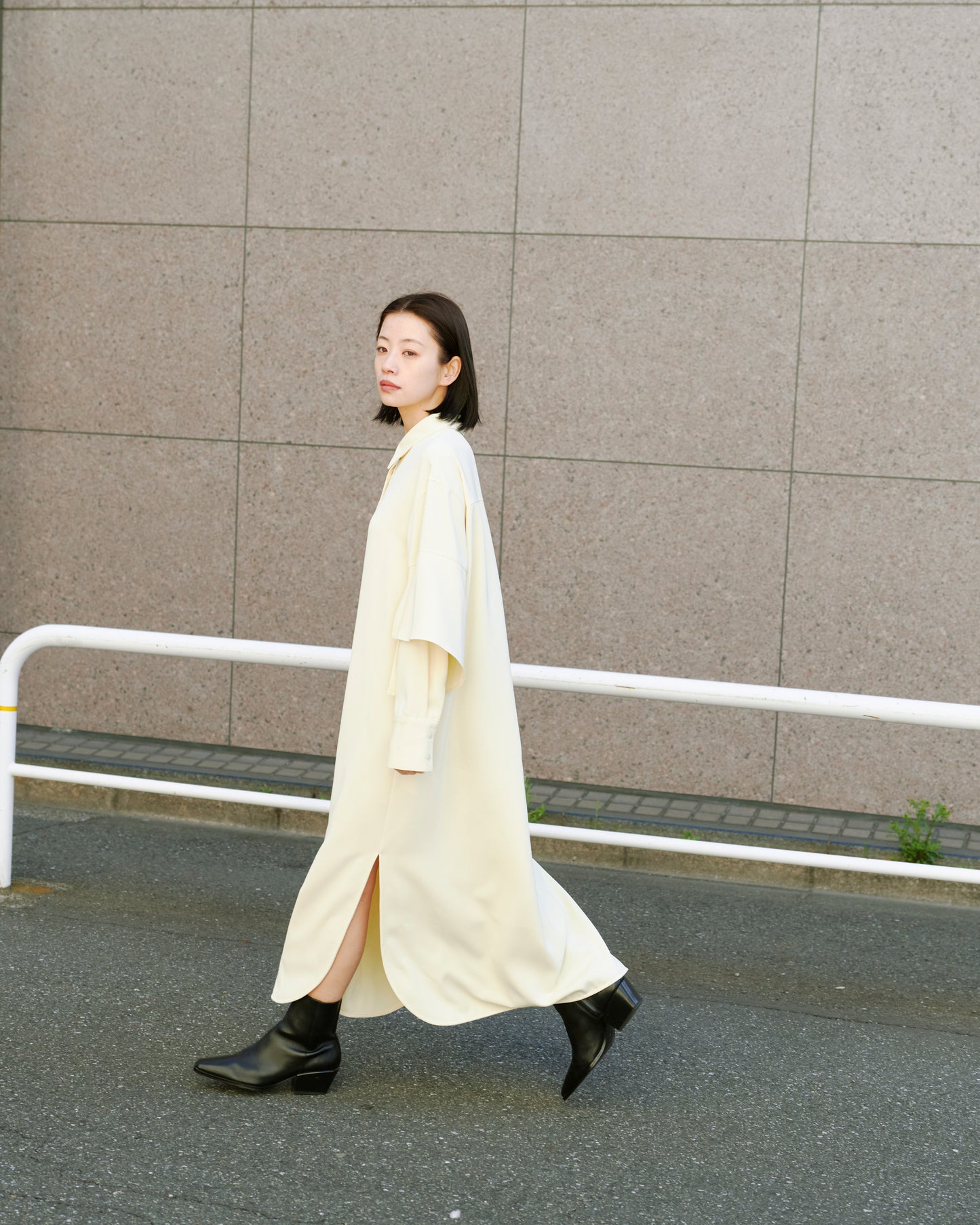 LONG SHIRT DRESS/WHITE