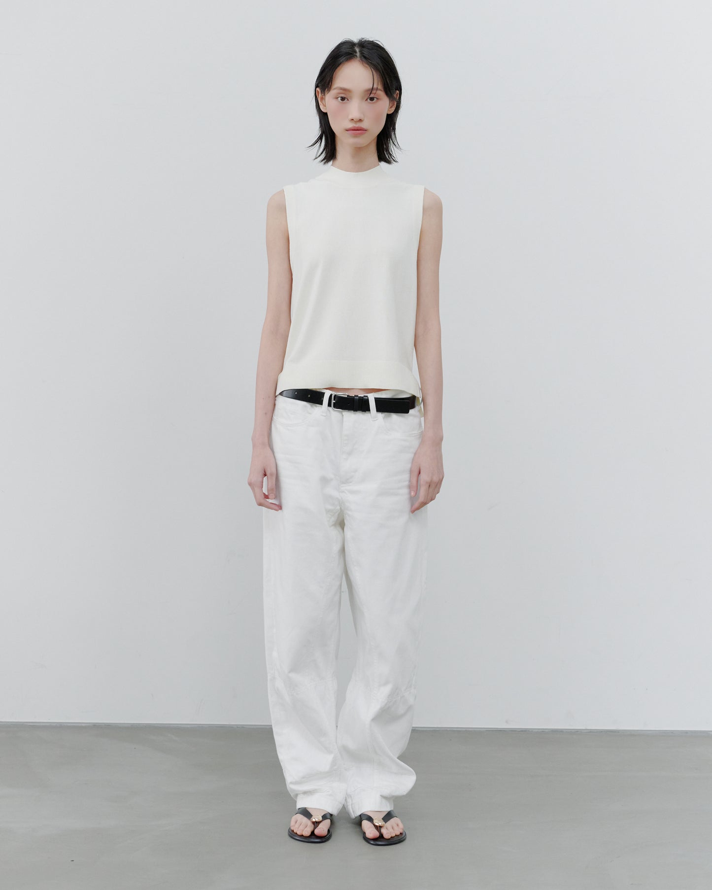HIGH RISE LOSE DENIM/WHITE