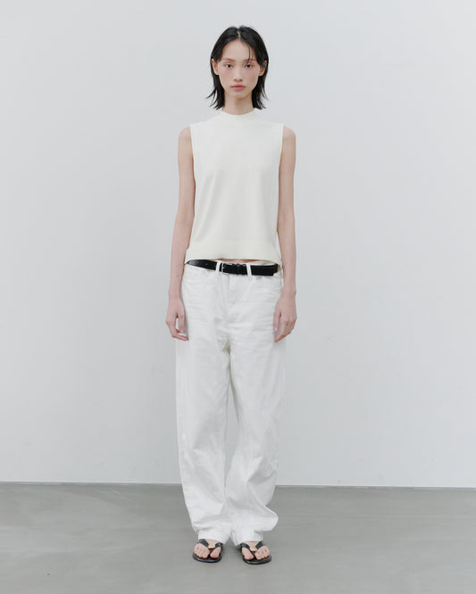 HIGH RISE LOSE DENIM/WHITE