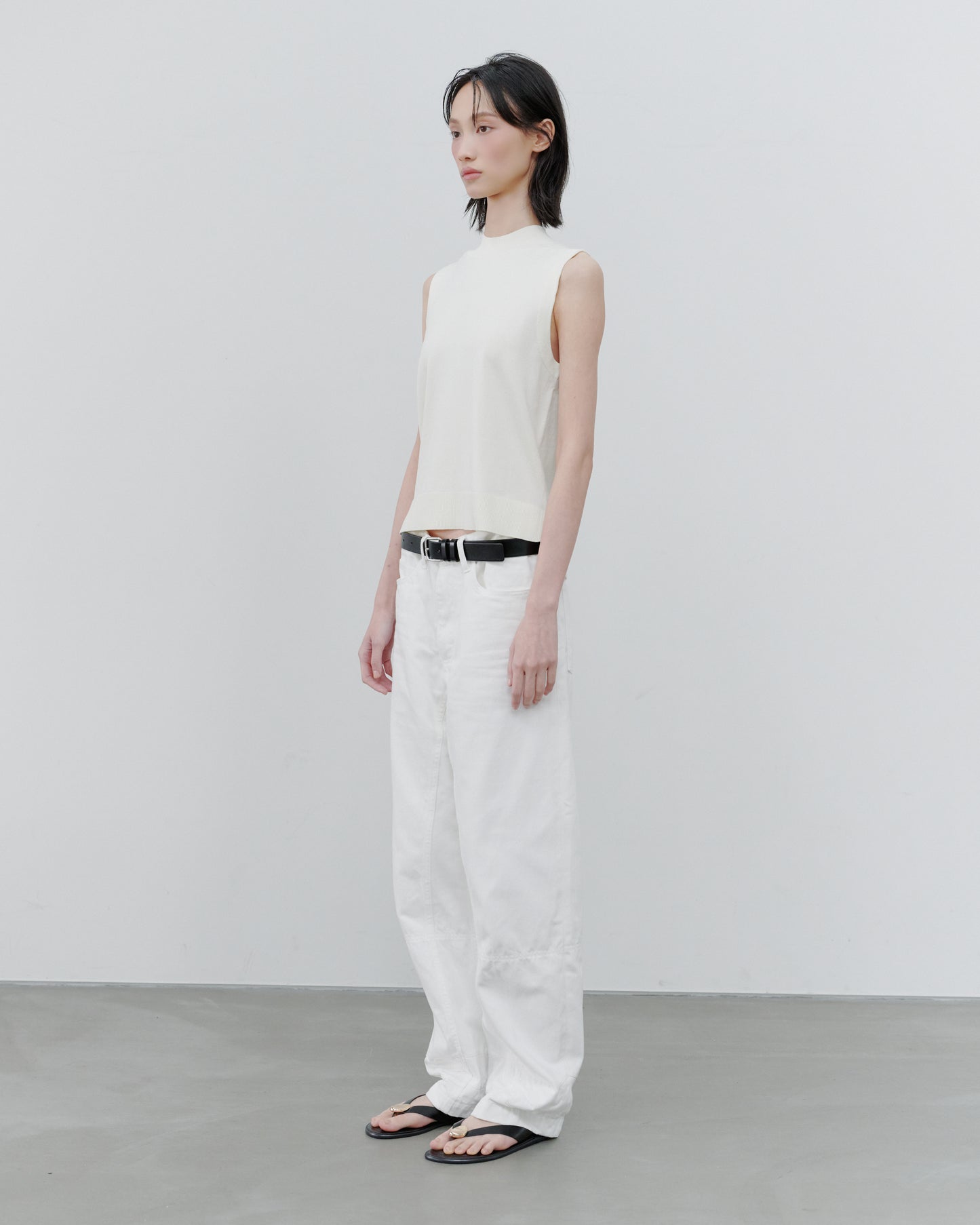 HIGH RISE LOSE DENIM/WHITE