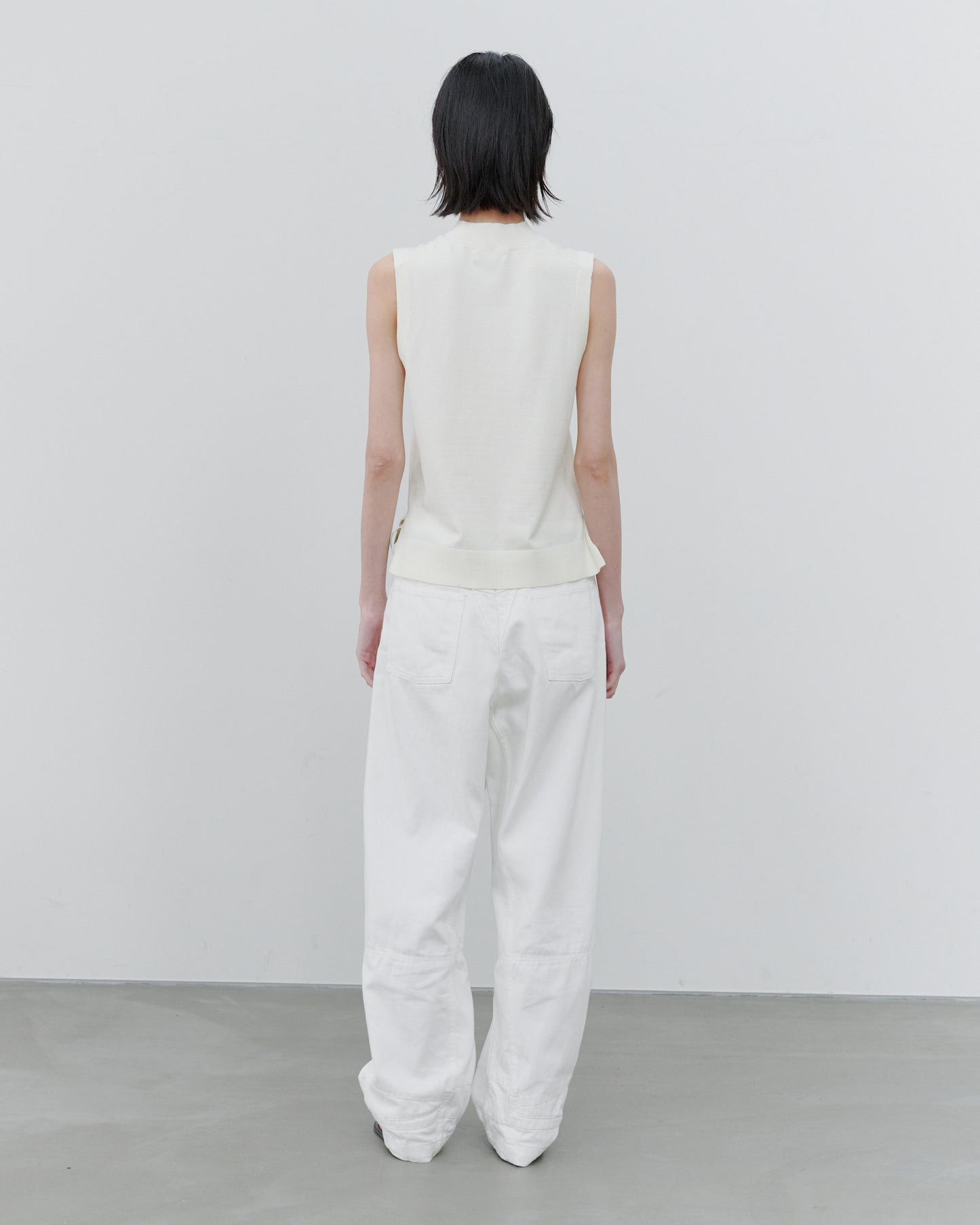 HIGH RISE LOSE DENIM/WHITE