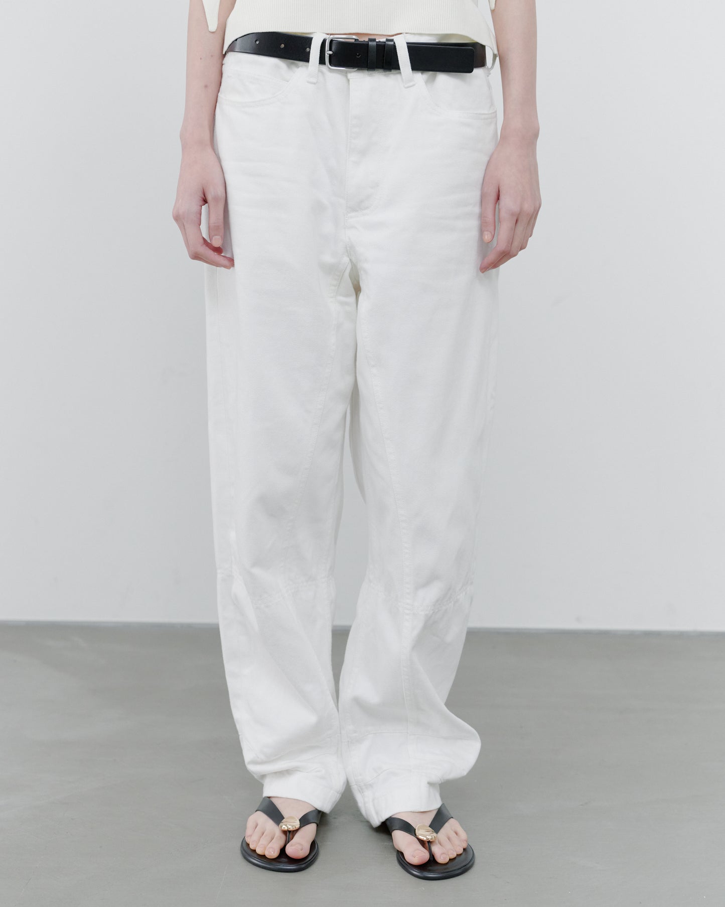 HIGH RISE LOSE DENIM/WHITE