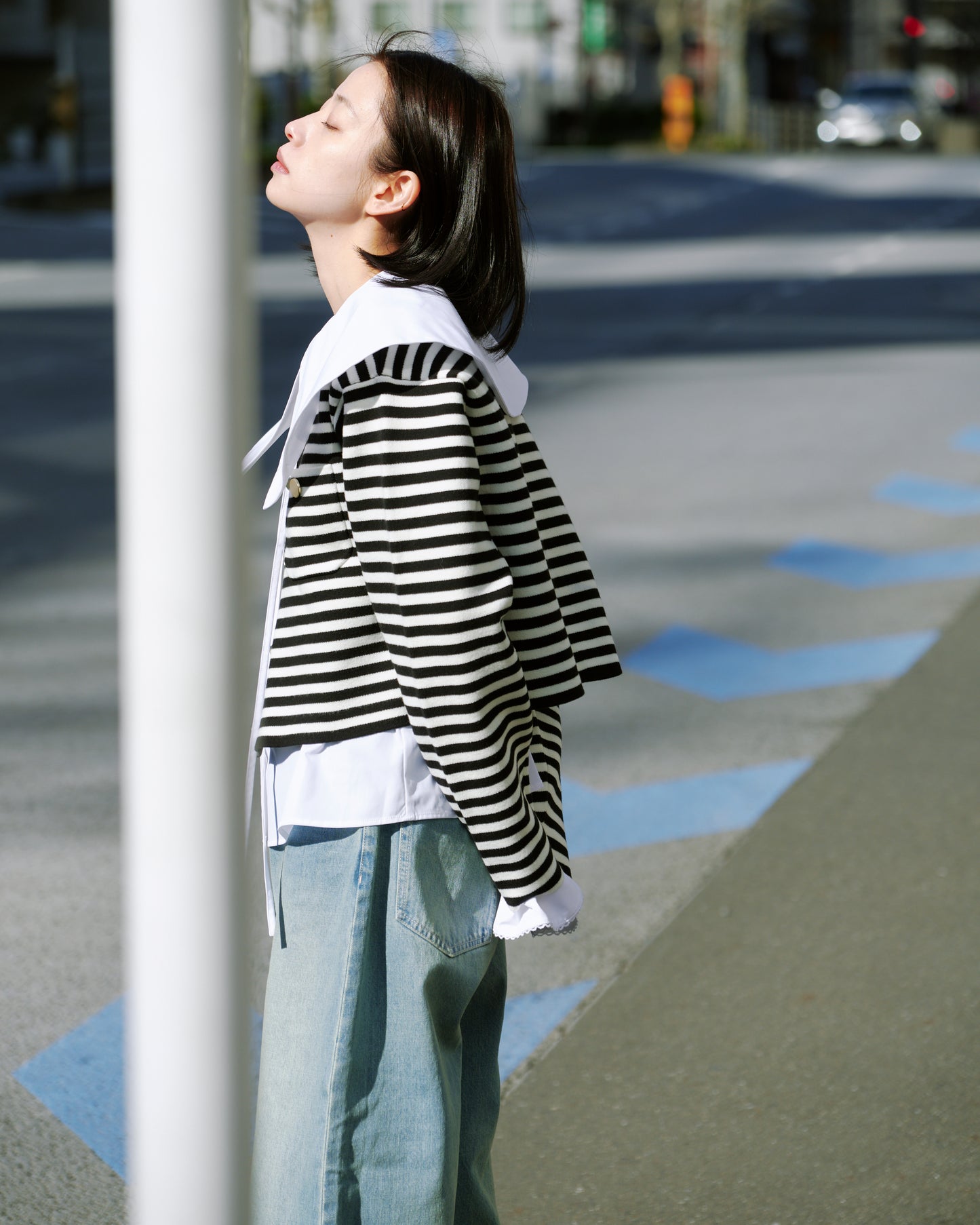 KNIT CARDIGAN/BORDER