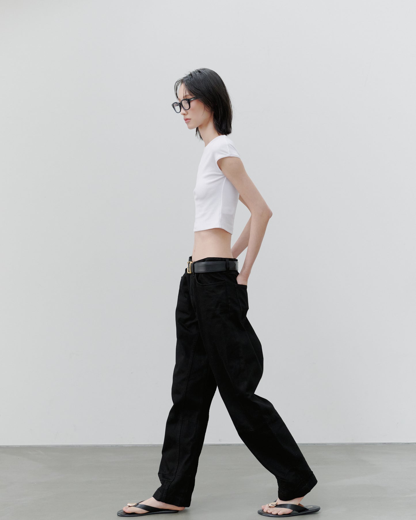HIGH RISE LOSE DENIM/BLACK