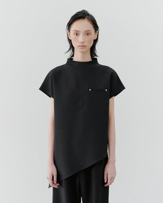 ASYMMETRY BLOUSE/BLACK