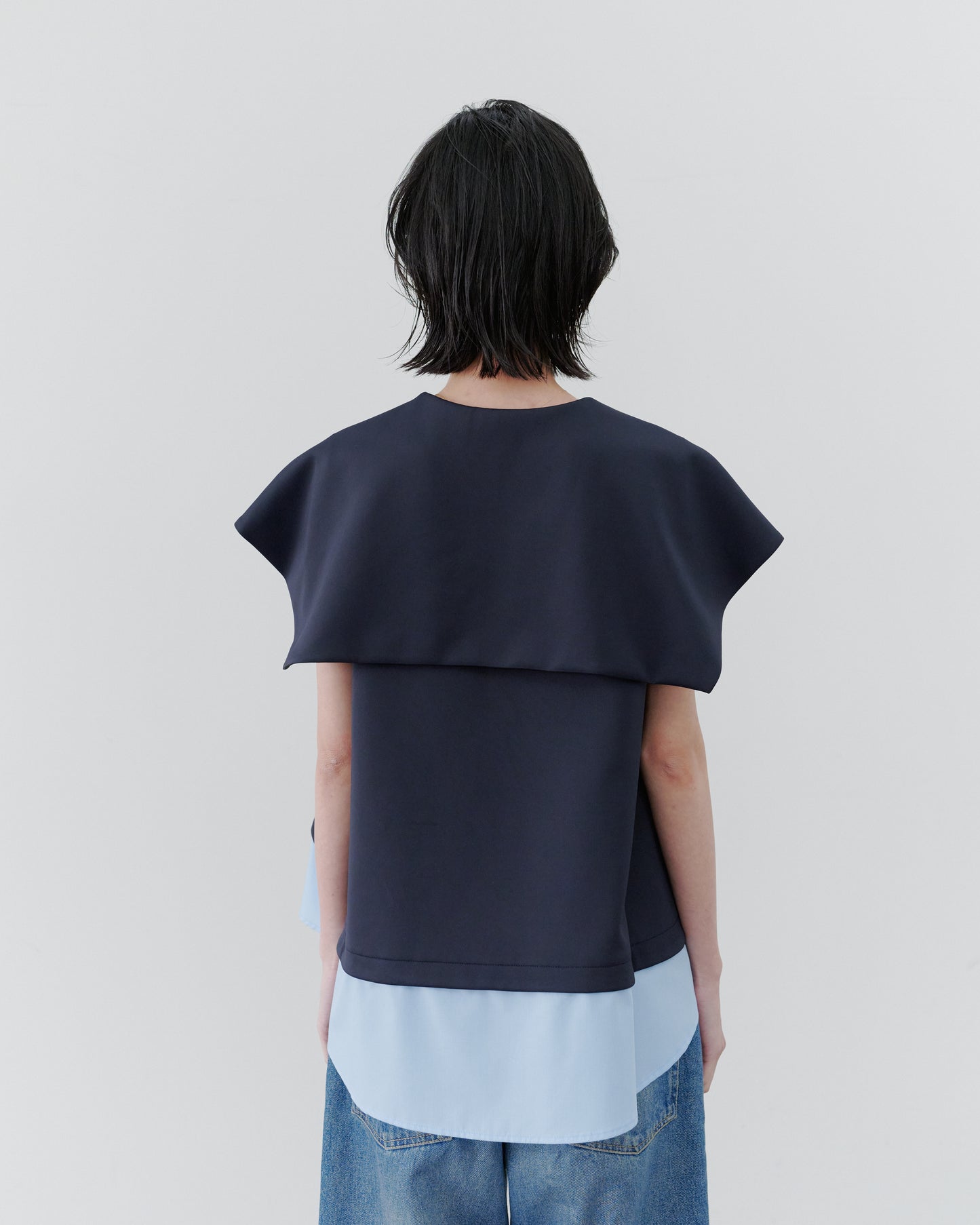 LAYERD CAPE TOPS/NAVY