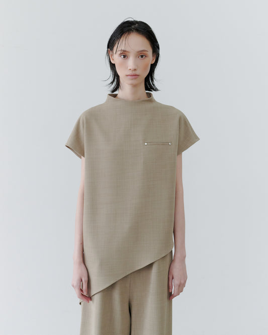 ASYMMETRY BLOUSE/BEIGE