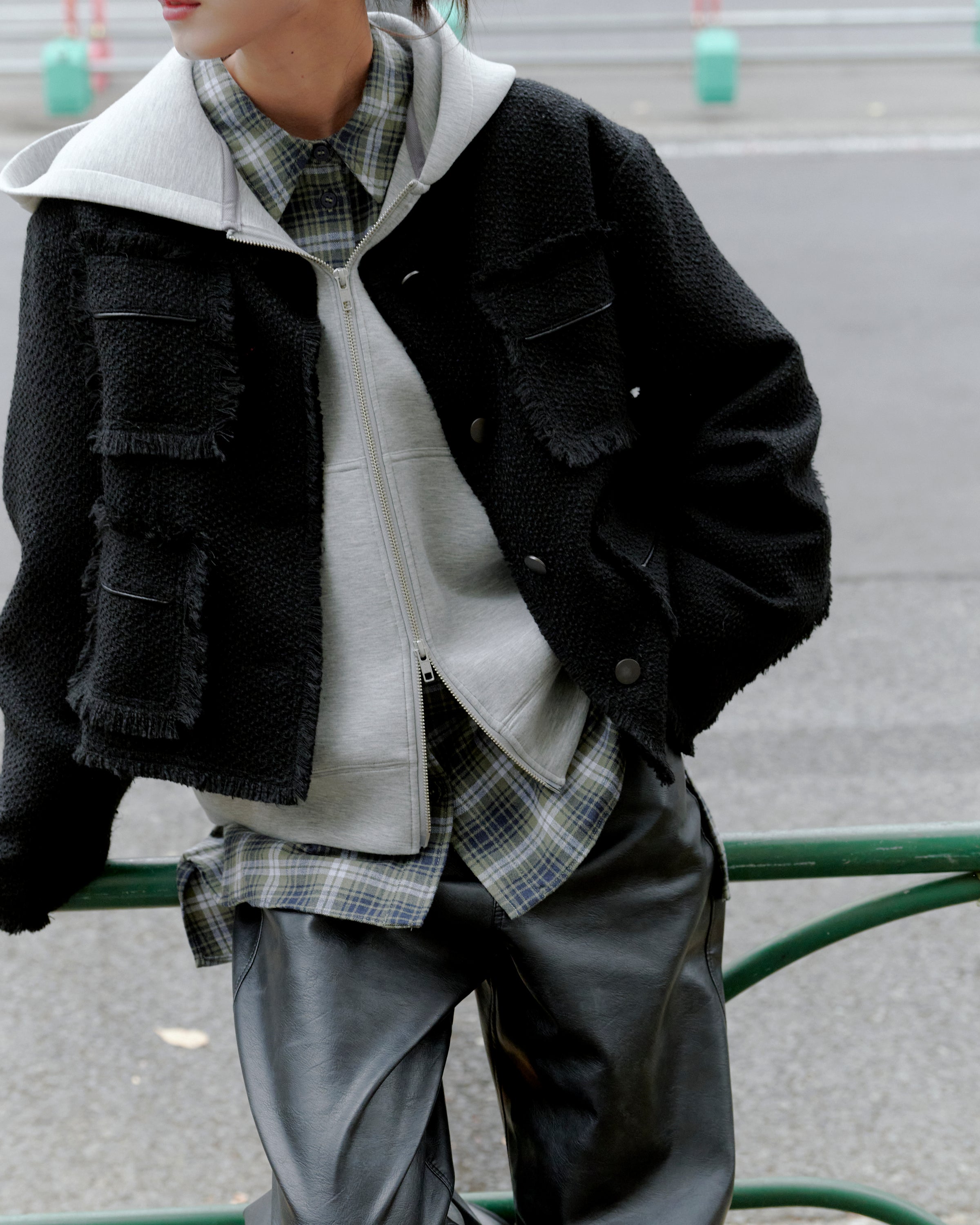 TWEED JACKET/BLACK – MYNE