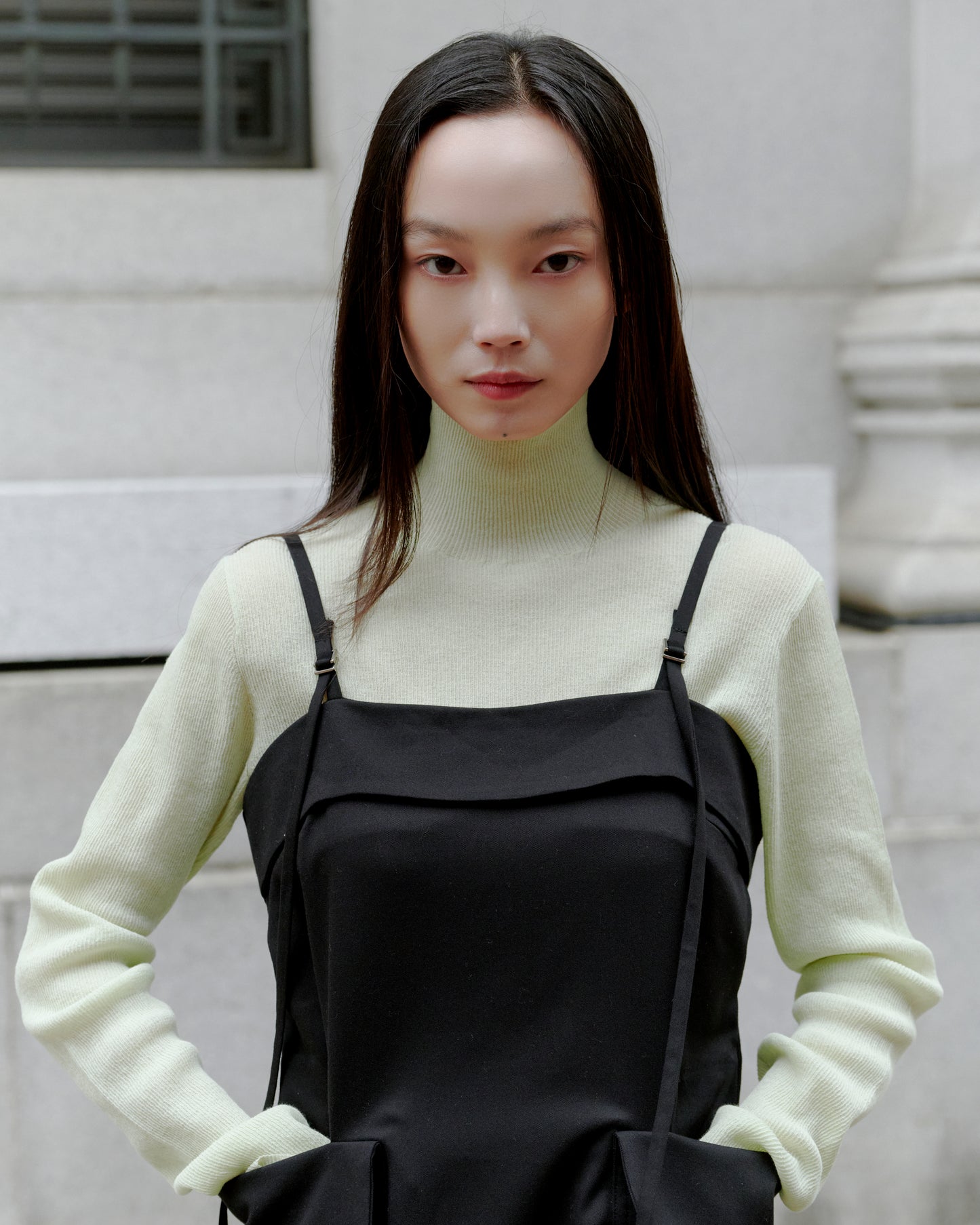 POCKET CAMI DRESS/BLACK