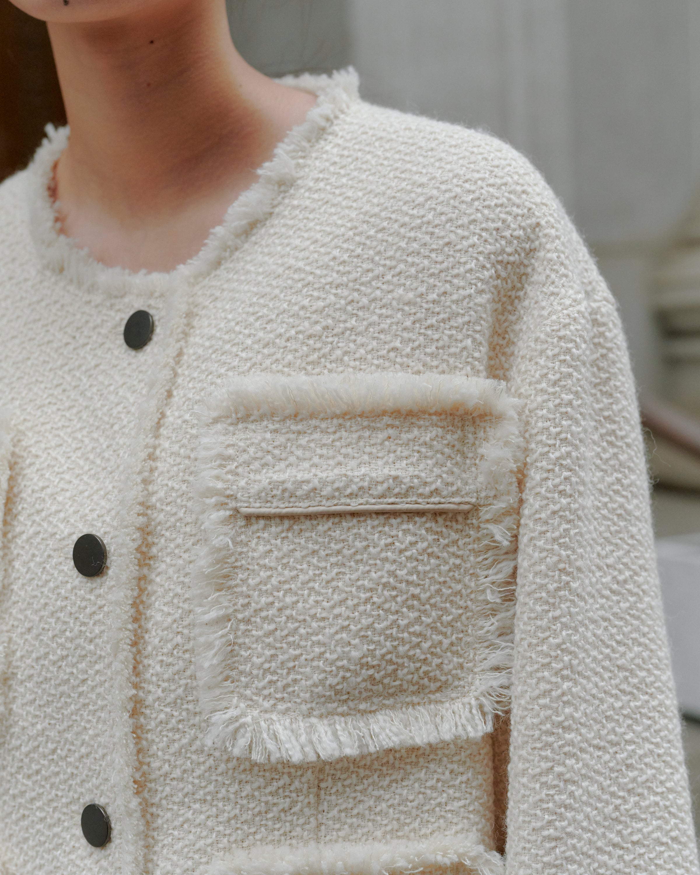 TWEED JACKET/WHITE – MYNE