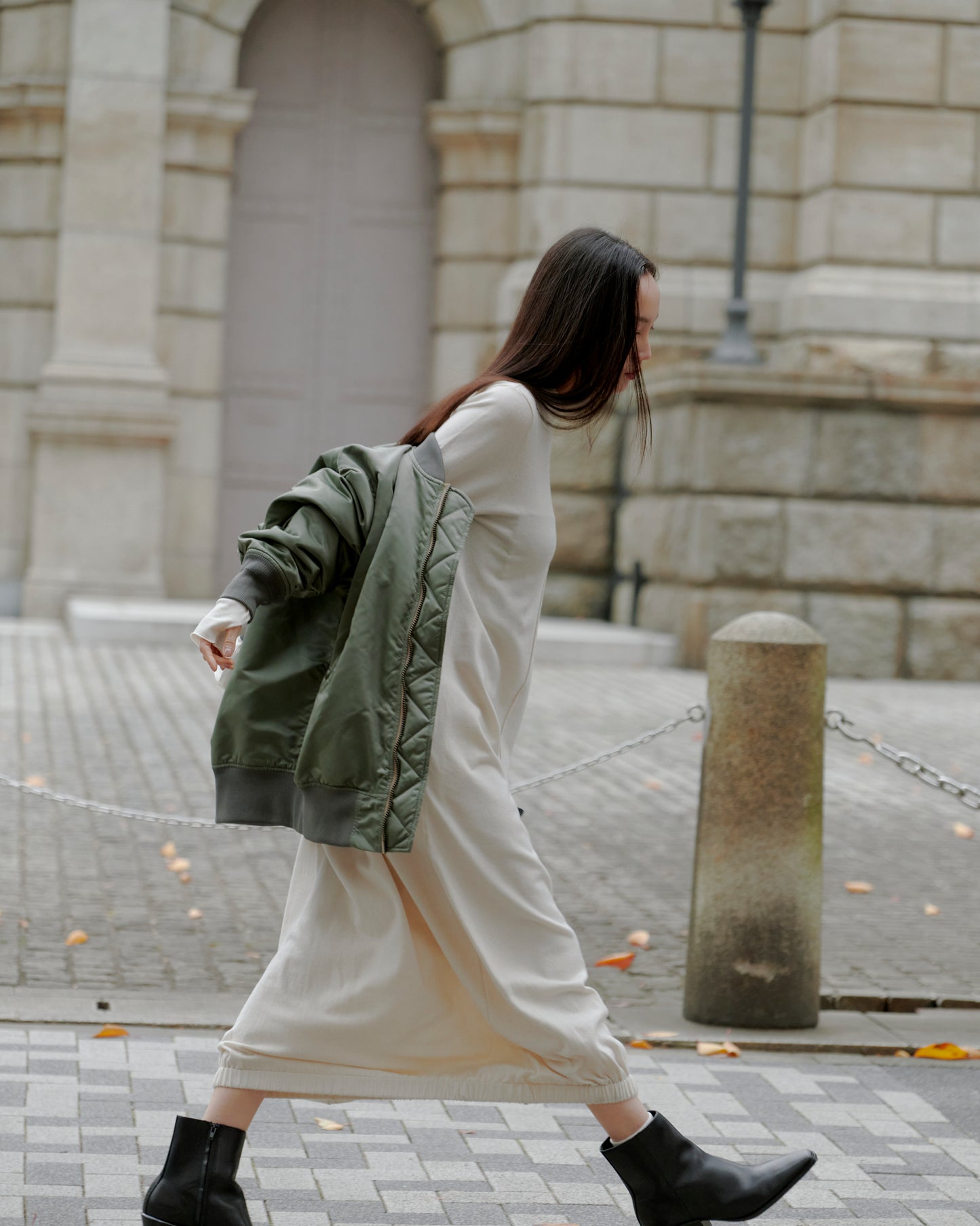 BALLOON KNIT DRESS/WHITE